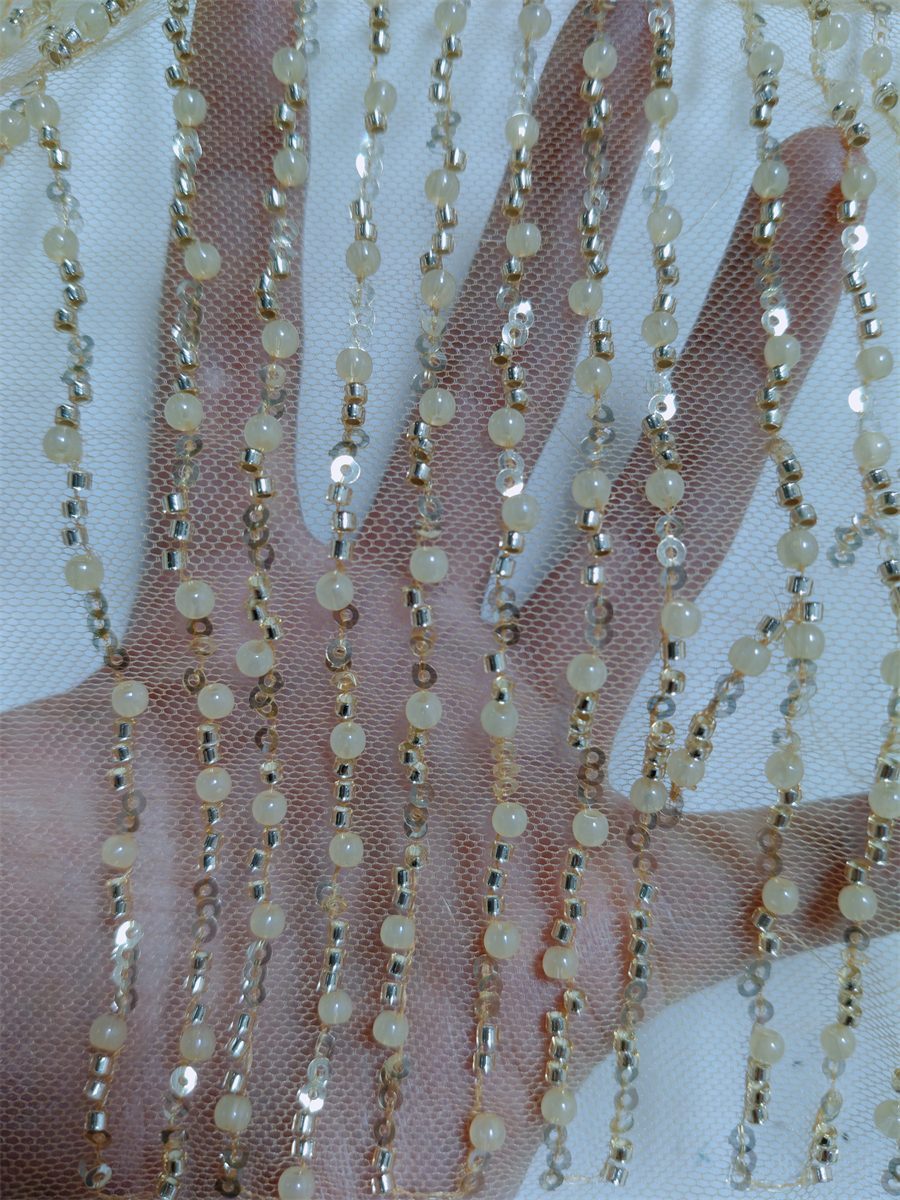 Beaded Fabric for Dresses - 5 Yards | PID JX236