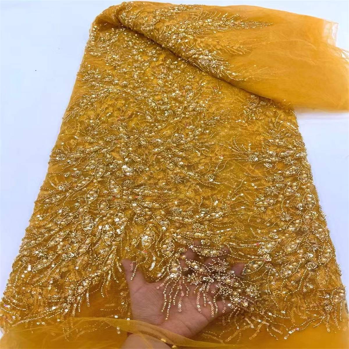 Beaded Fabric - 5 Yards | GID JX441