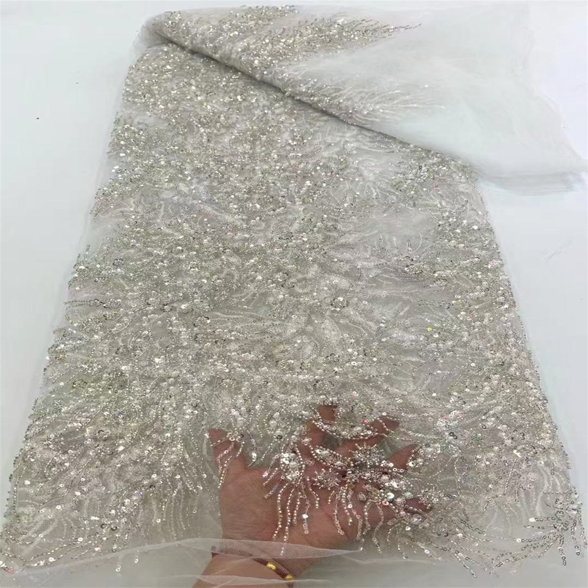 Beaded Fabric - 5 Yards | GID JX441