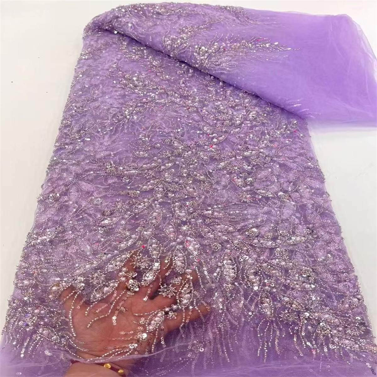 Beaded Fabric - 5 Yards | GID JX441