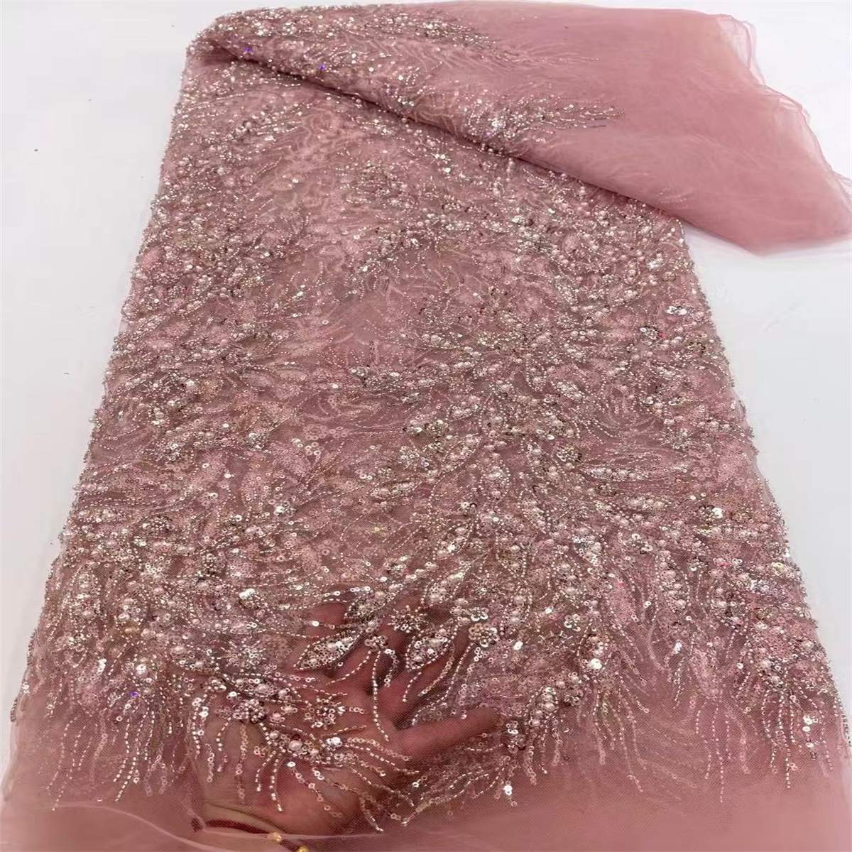 Beaded Fabric - 5 Yards | GID JX441