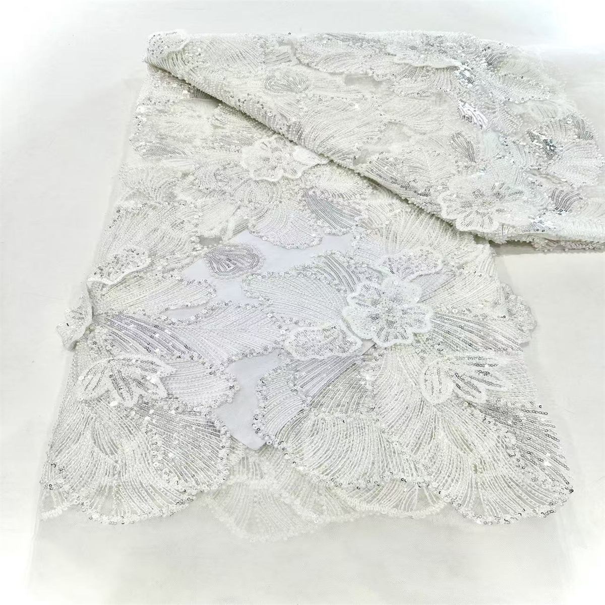 Beaded Tulle Lace Fabric for Dresses | HN075