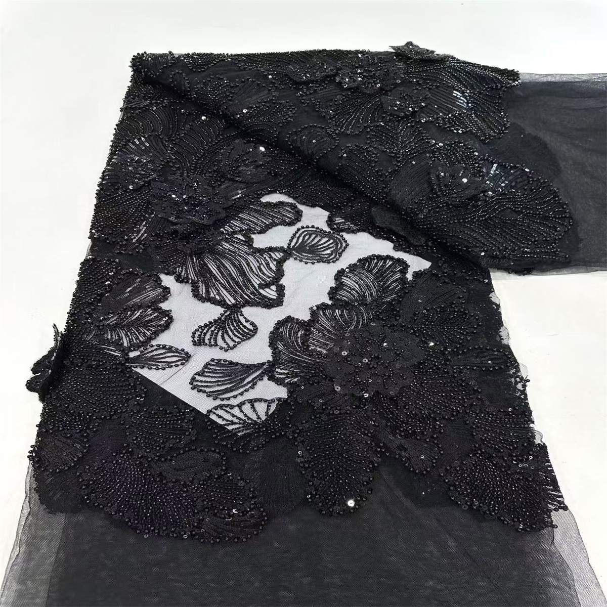 Beaded Tulle Lace Fabric for Dresses | HN075