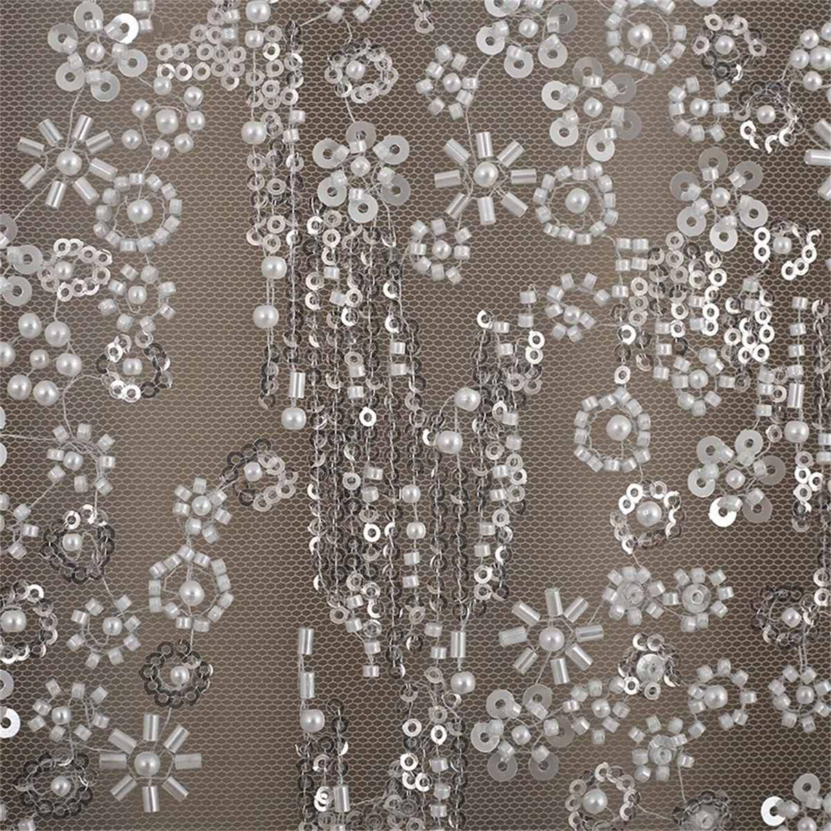 Beaded Bridal Lace Fabric for Wedding Dresses - 1 Yard | ART RX100