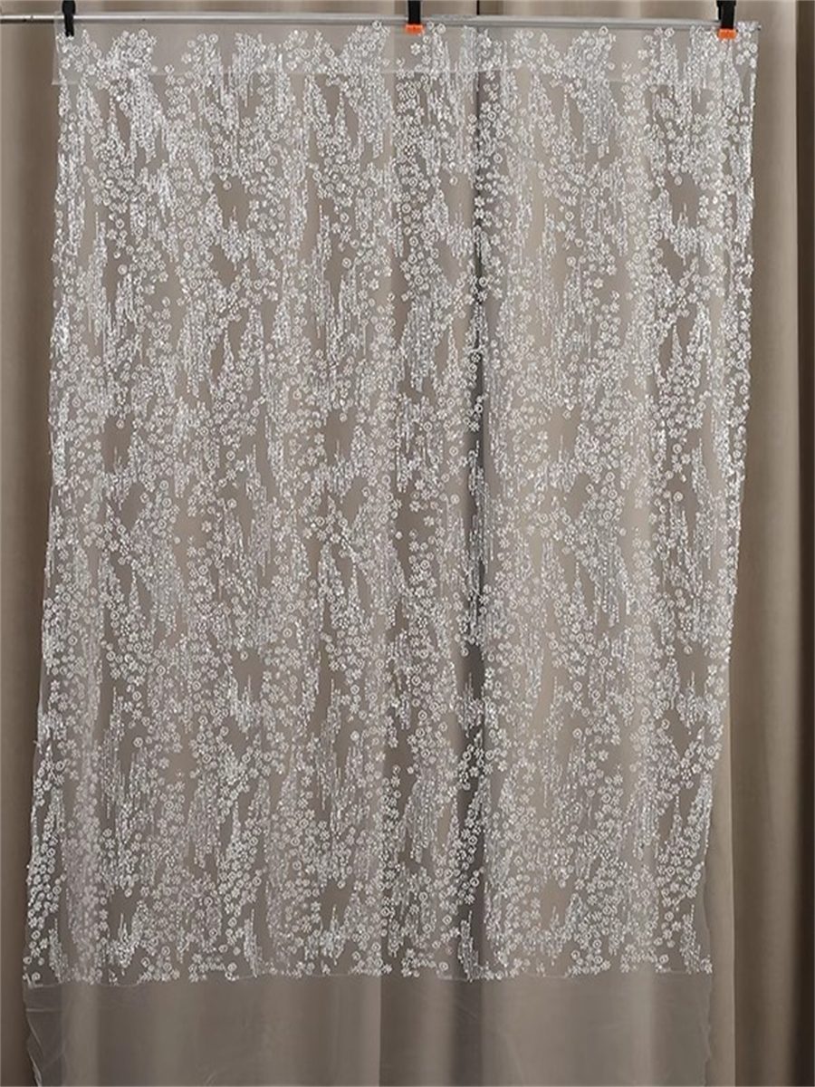 Beaded Bridal Lace Fabric for Wedding Dresses - 1 Yard | ART RX100