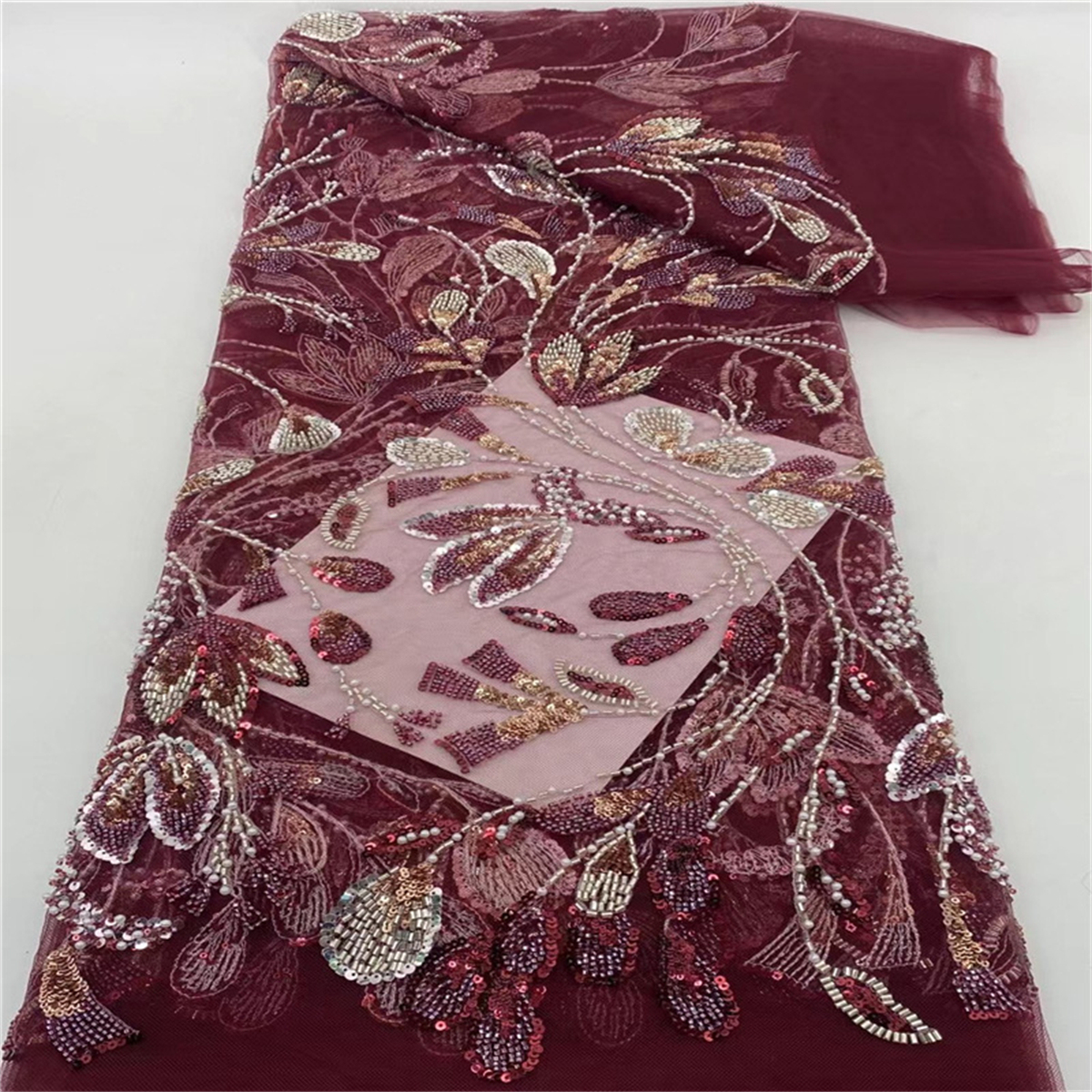 Beaded Fabric for Dresses - 5 Yards | BED-JLT031