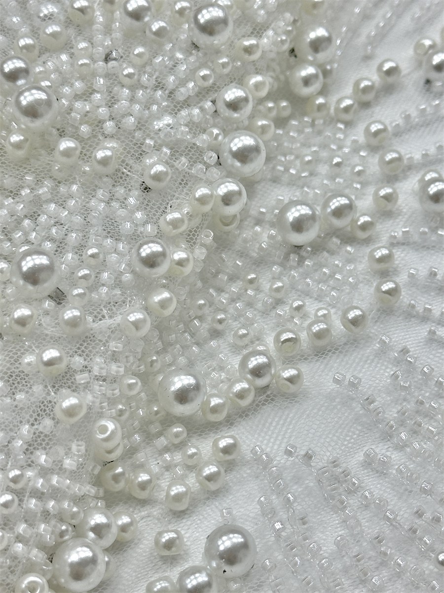 Beaded Fabric for Dresses - 5 Yards | BED-HN353