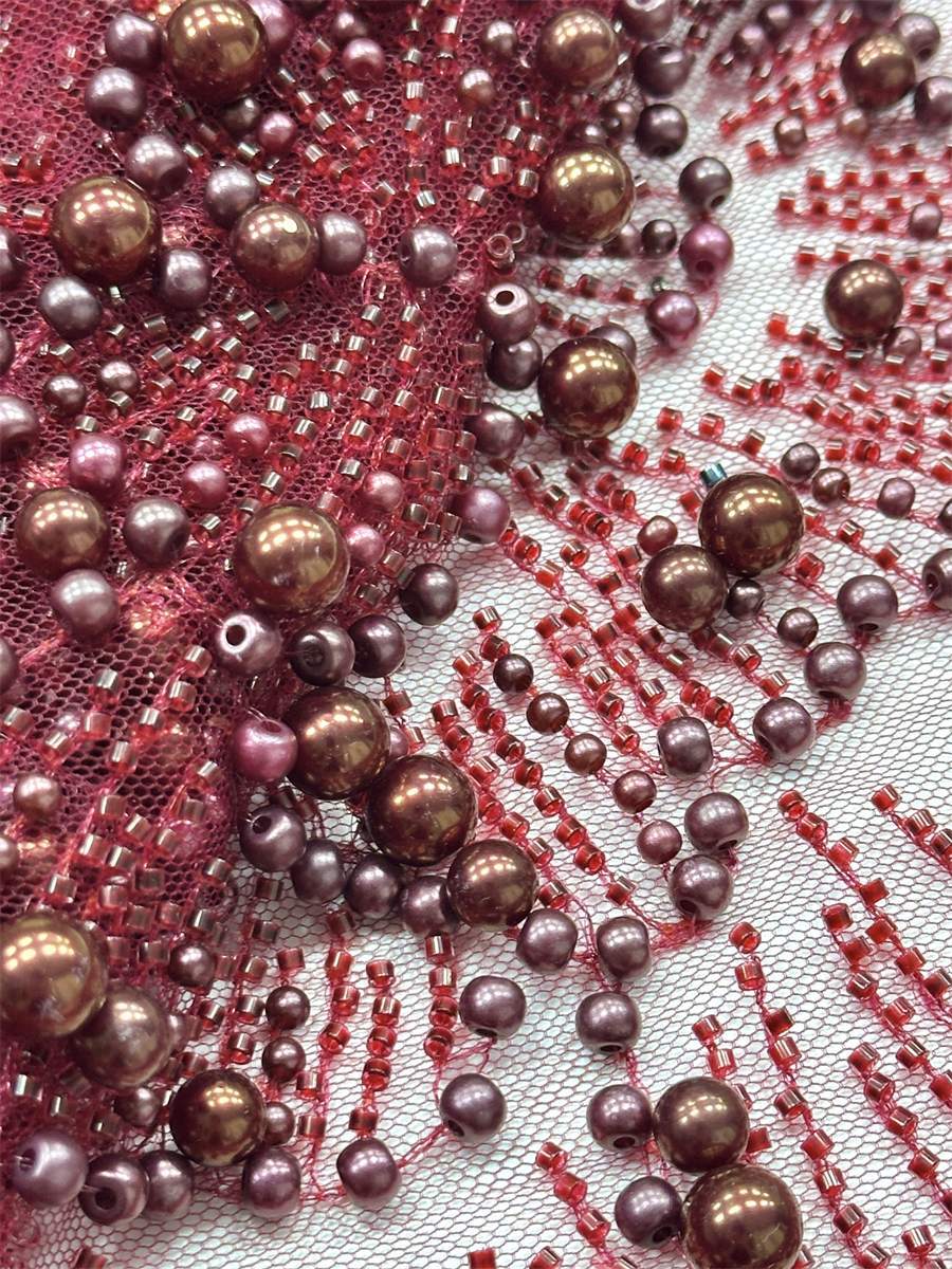 Beaded Fabric for Dresses - 5 Yards | BED-HN353