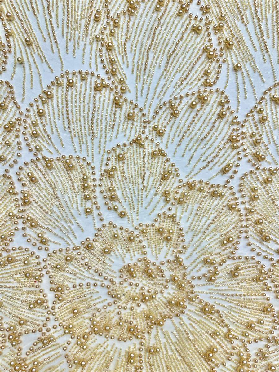 Beaded Fabric for Dresses - 5 Yards | BED-HN353