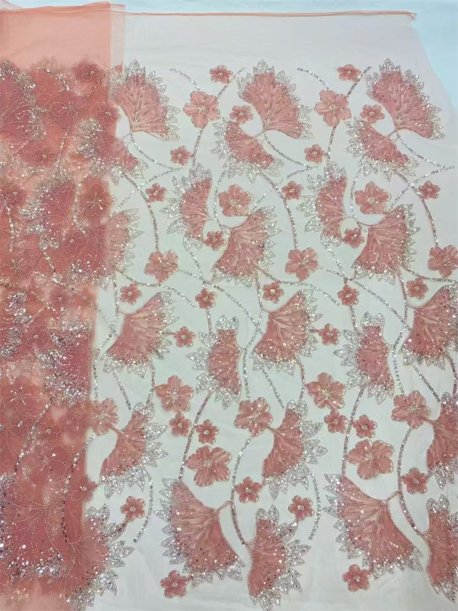 Beaded Lace Fabric for Dresses - 5 Yards | SID LIL094