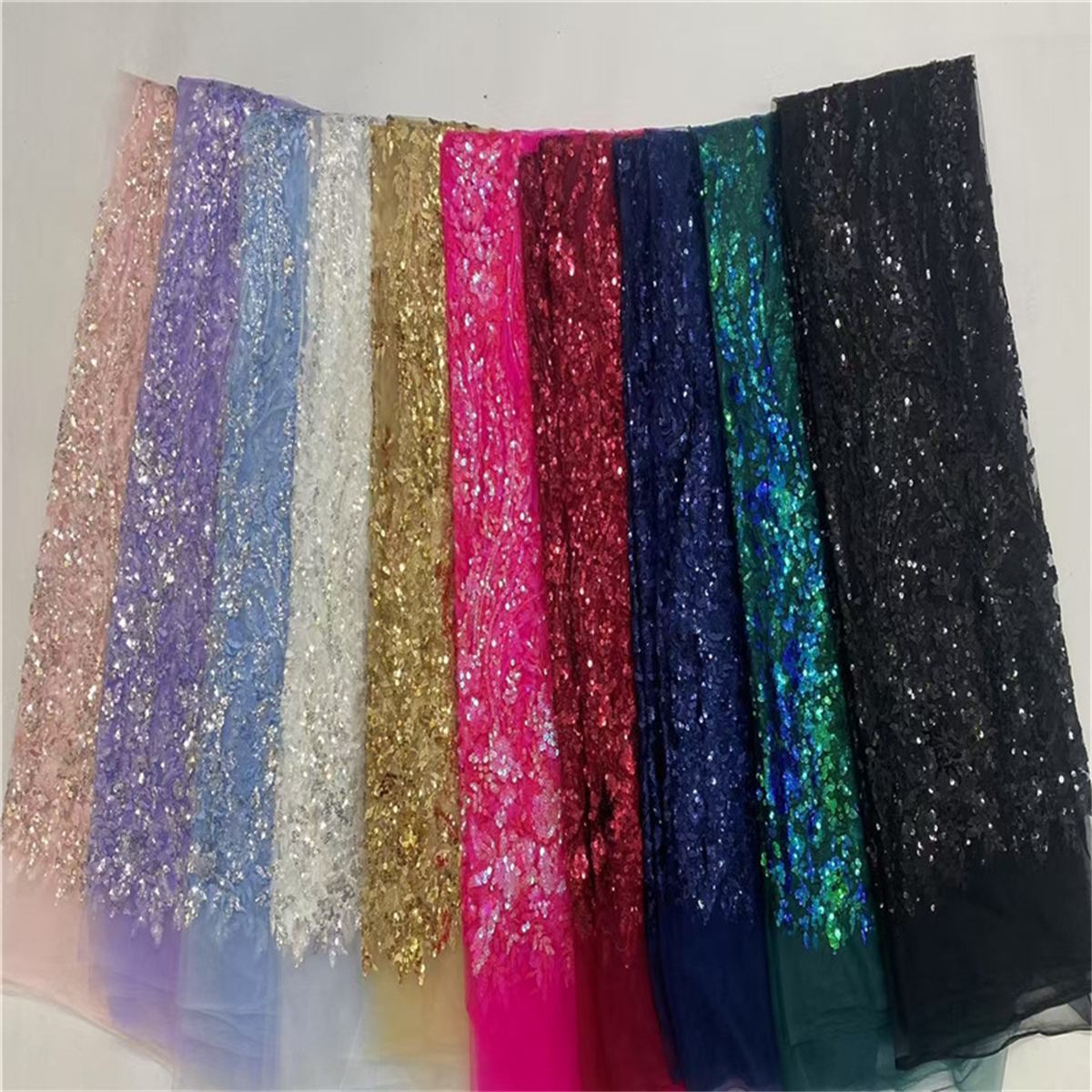 Embroidered Sequin Lace Fabric for Dresses - 5 Yards | DID HL035