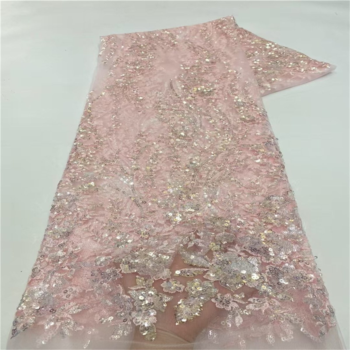 Embroidered Sequin Lace Fabric for Dresses - 5 Yards | DID HL035
