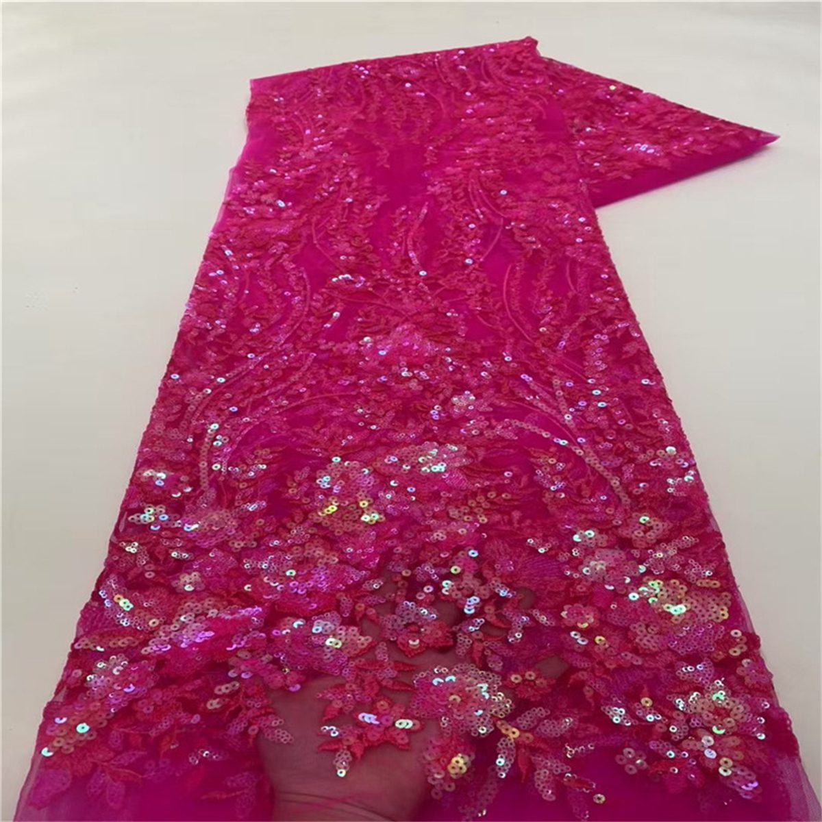 Embroidered Sequin Lace Fabric for Dresses - 5 Yards | DID HL035