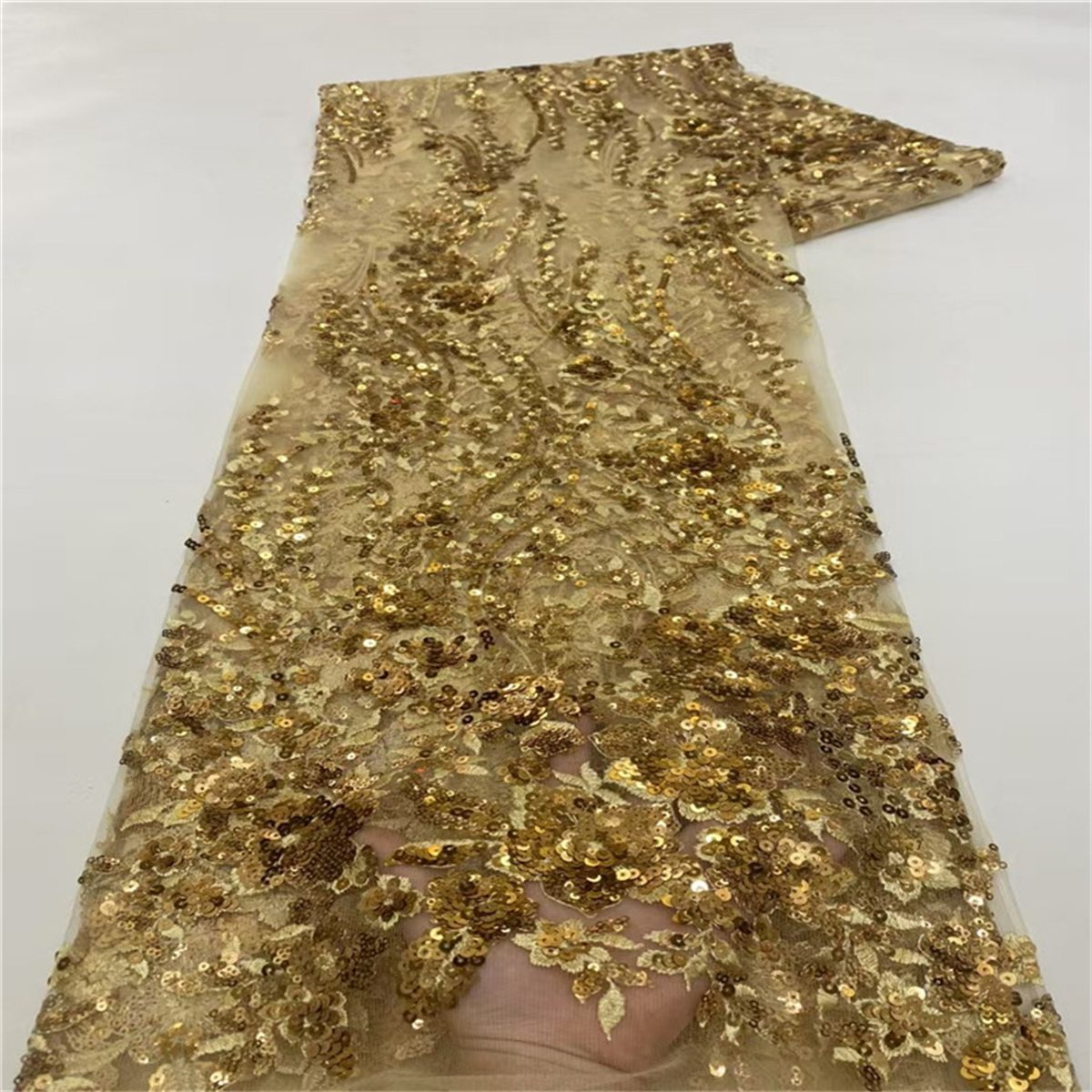 Embroidered Sequin Lace Fabric for Dresses - 5 Yards | DID HL035
