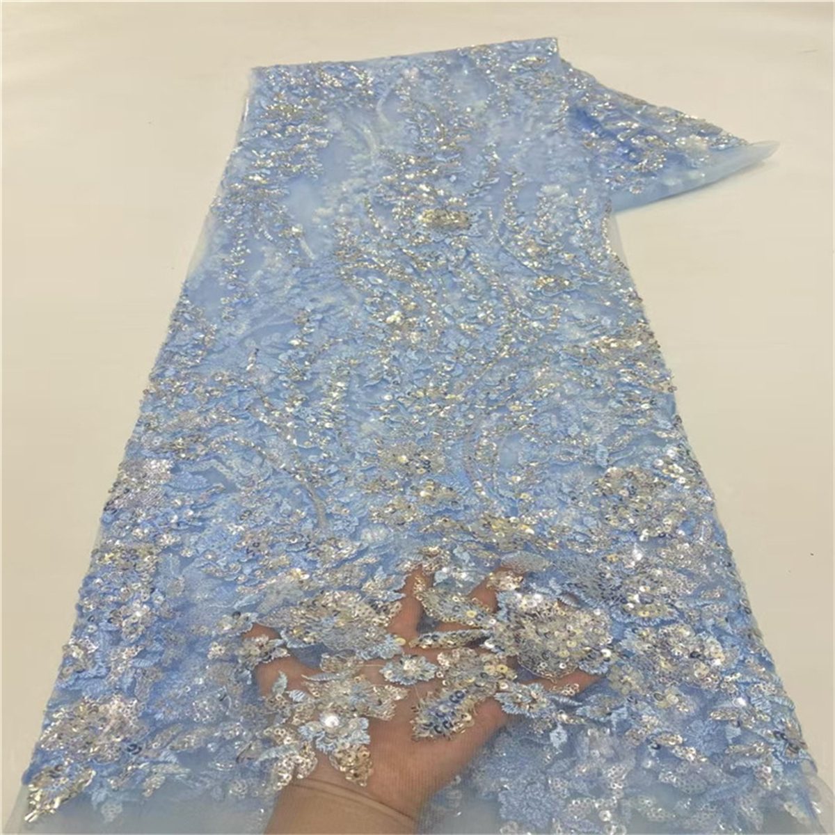 Embroidered Sequin Lace Fabric for Dresses - 5 Yards | DID HL035