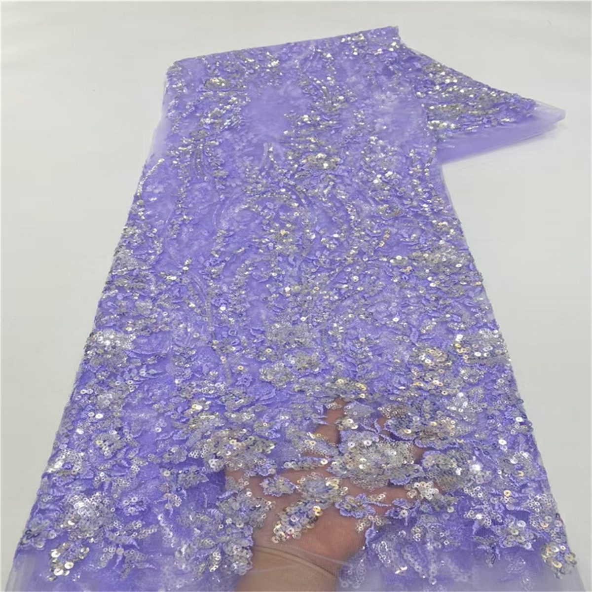 Embroidered Sequin Lace Fabric for Dresses - 5 Yards | DID HL035
