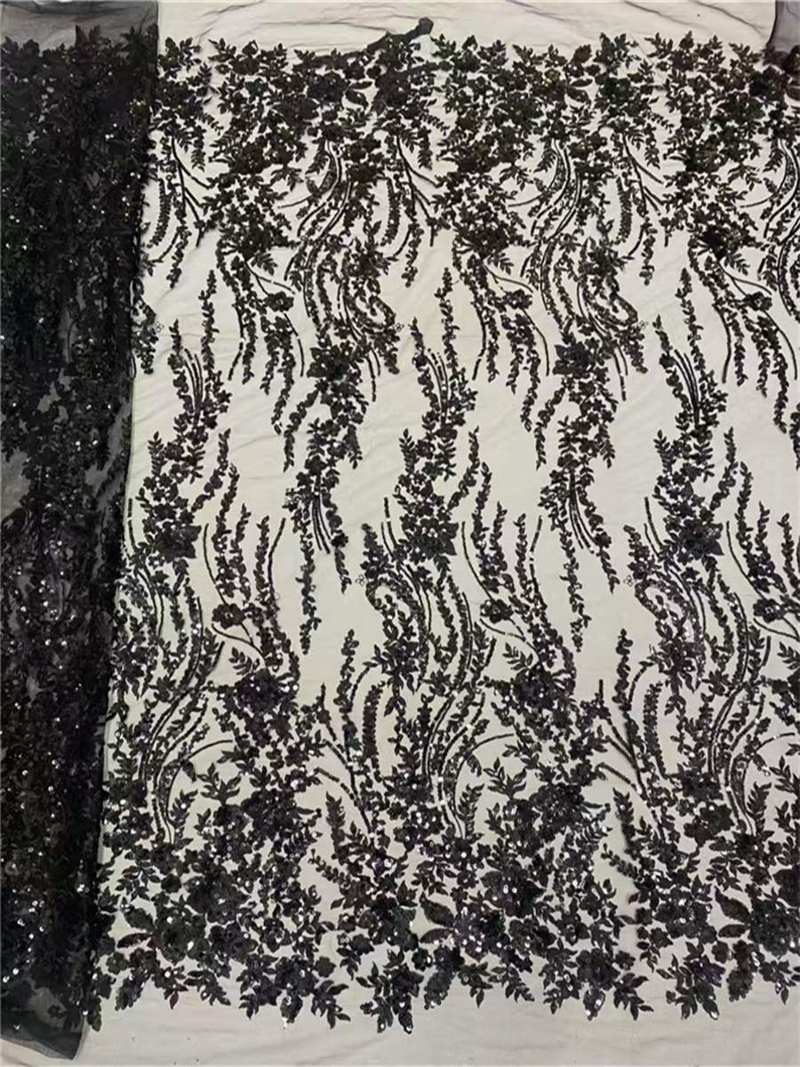 Embroidered Sequin Lace Fabric for Dresses - 5 Yards | DID HL035