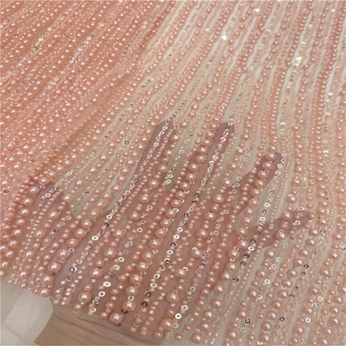 Beaded Tulle Fabric - 5 Yards