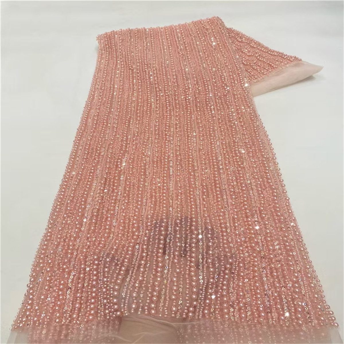 Beaded Tulle Fabric - 5 Yards