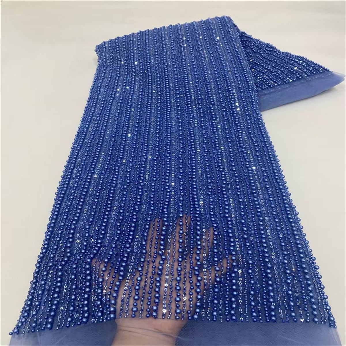 Beaded Tulle Fabric - 5 Yards
