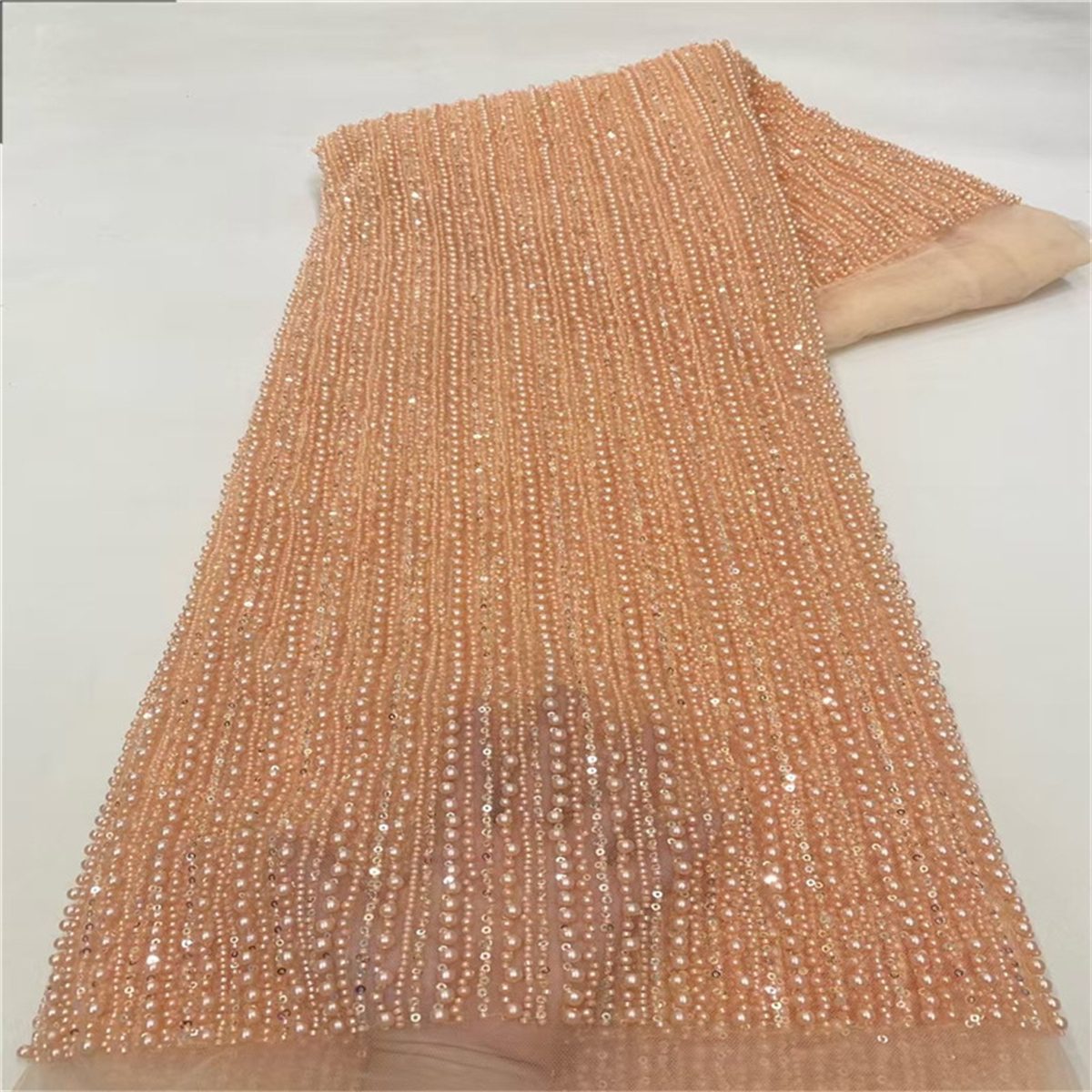Beaded Tulle Fabric - 5 Yards