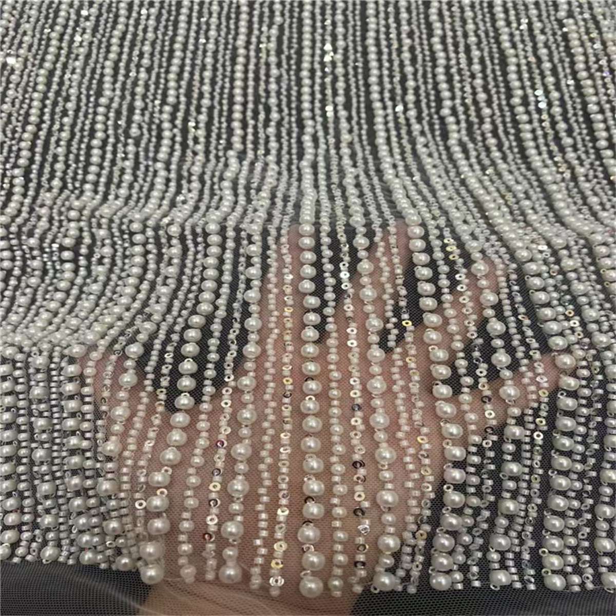 Beaded Tulle Fabric - 5 Yards