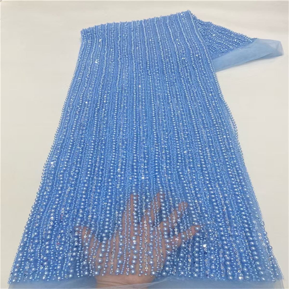 Beaded Tulle Fabric - 5 Yards