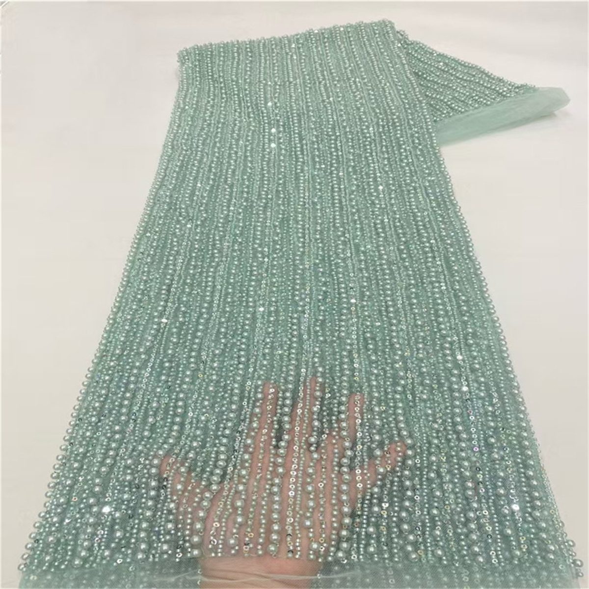 Beaded Tulle Fabric - 5 Yards