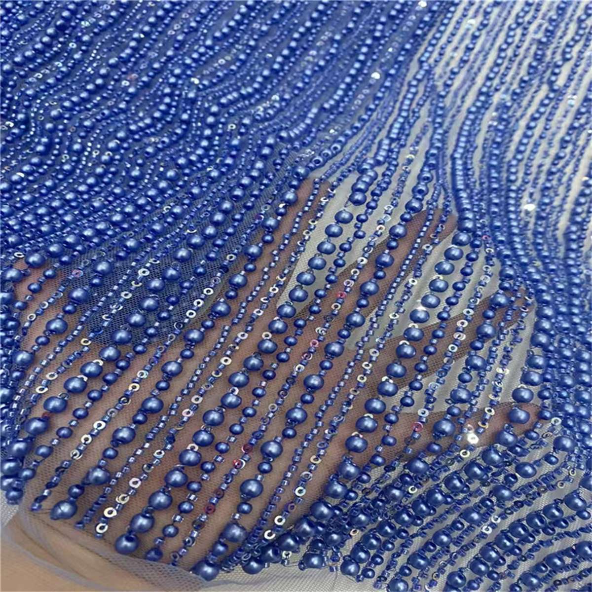 Beaded Tulle Fabric - 5 Yards