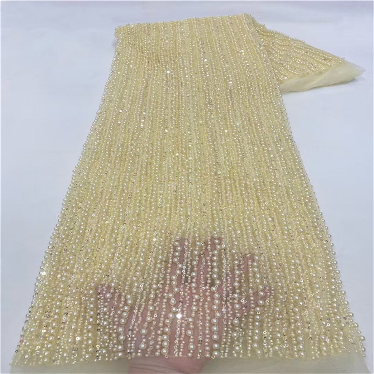 Beaded Tulle Fabric - 5 Yards
