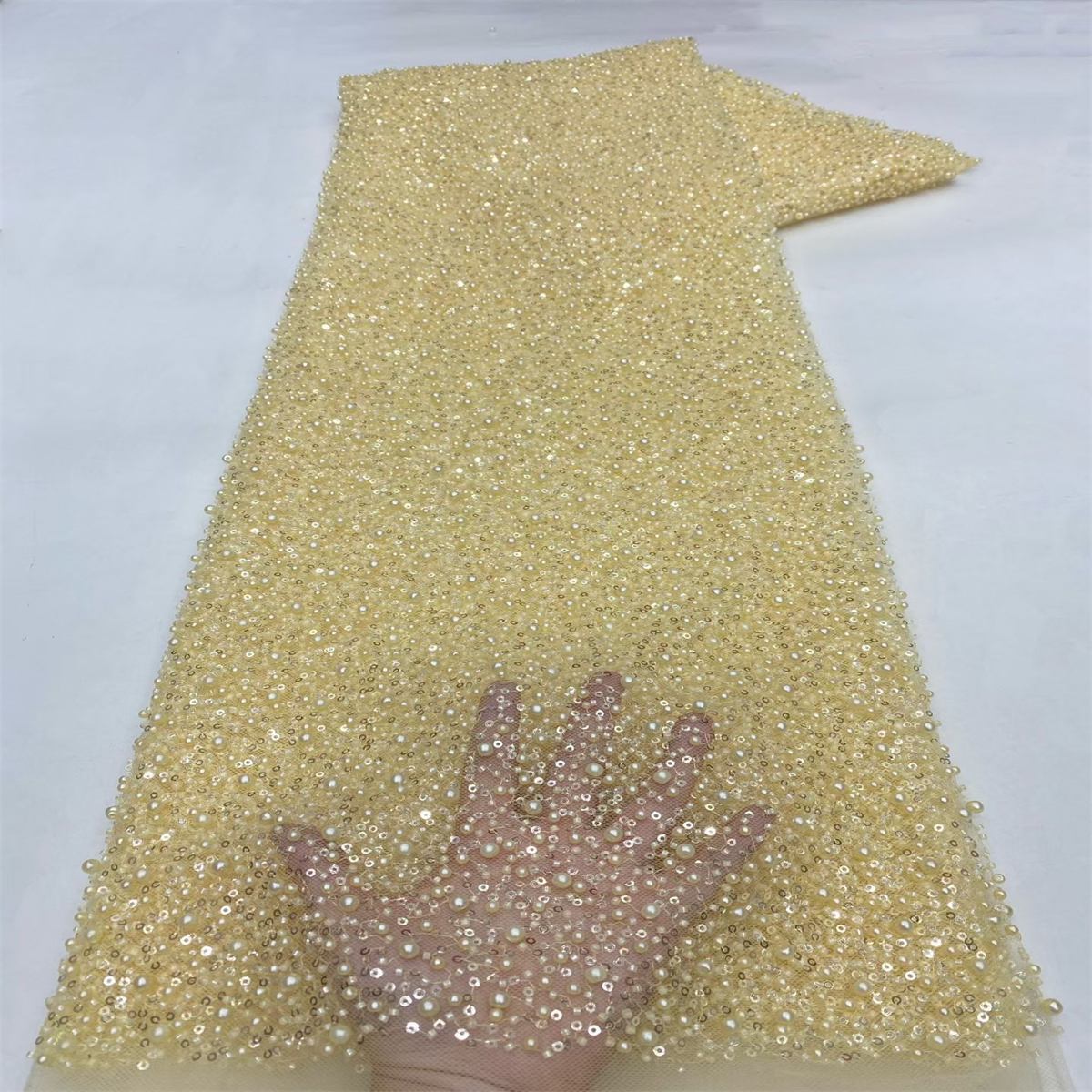 Beaded Tulle Fabric 5 Yards