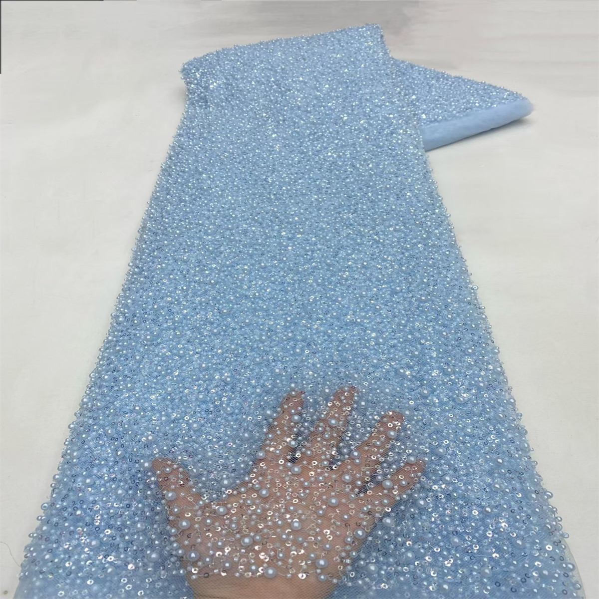 Beaded Tulle Fabric 5 Yards