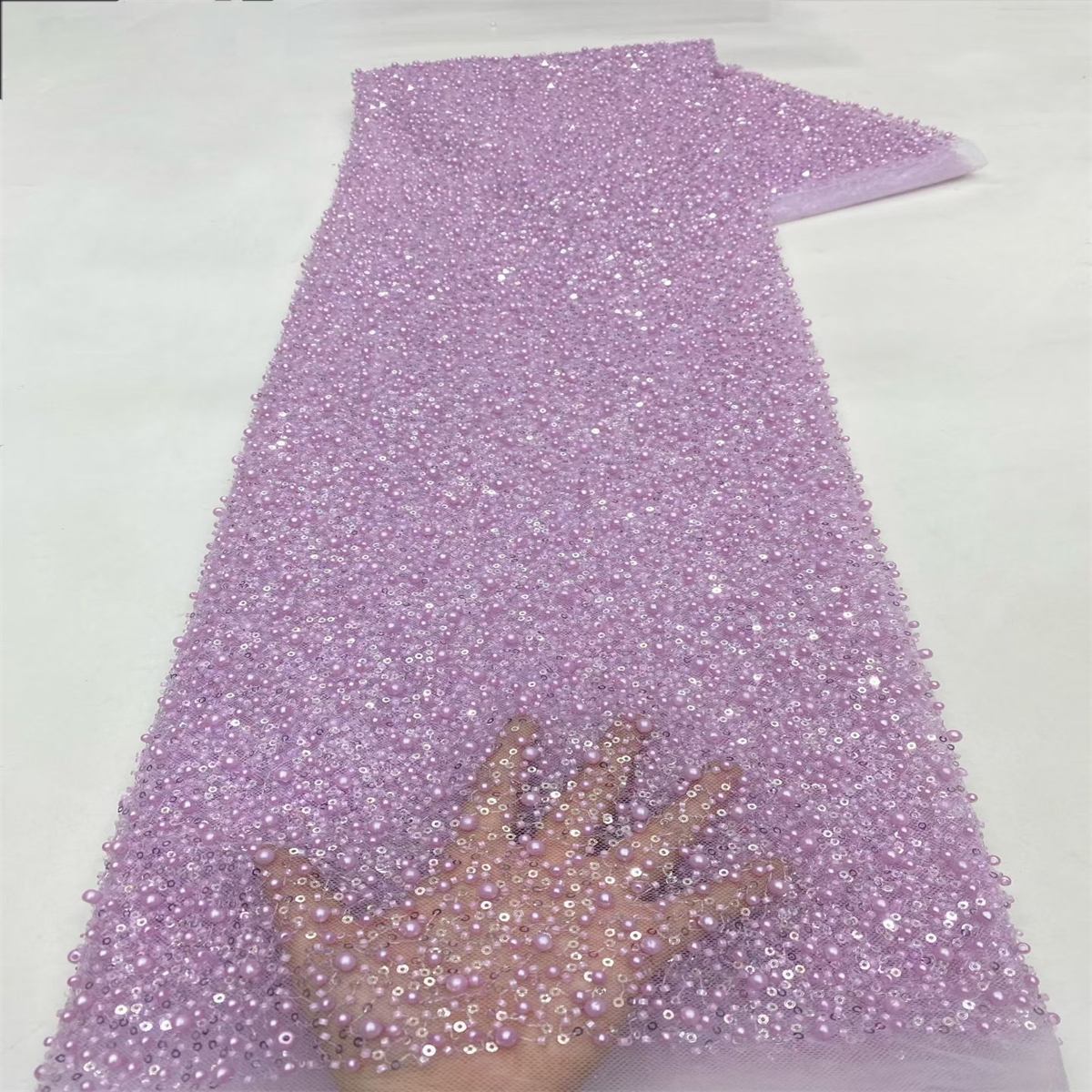 Beaded Tulle Fabric 5 Yards