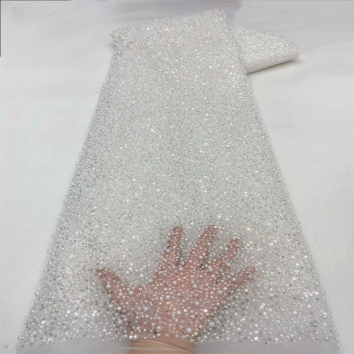 Beaded Tulle Fabric 5 Yards