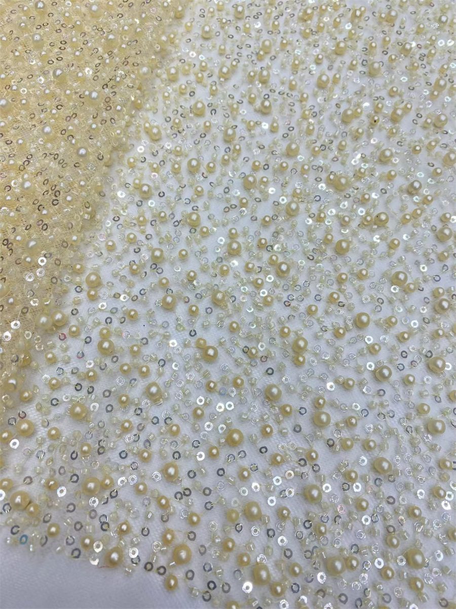 Beaded Tulle Fabric 5 Yards