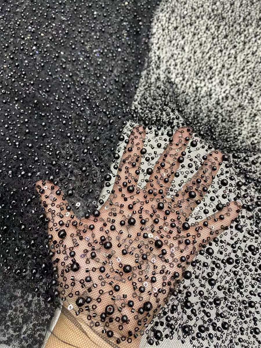 Beaded Tulle Fabric 5 Yards