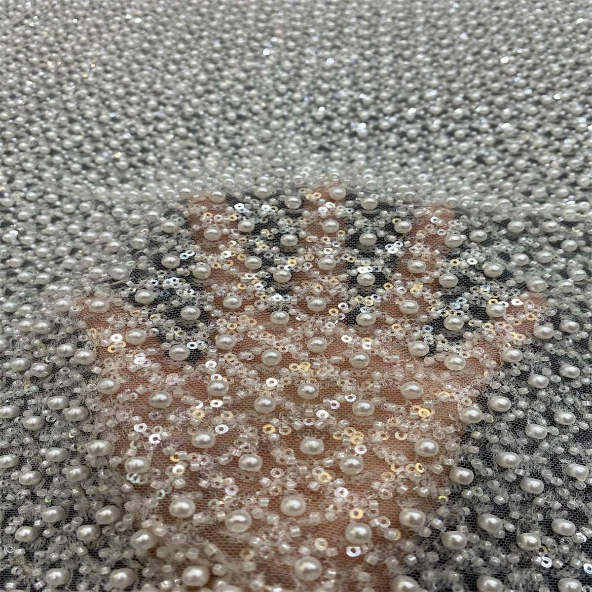 Beaded Tulle Fabric 5 Yards