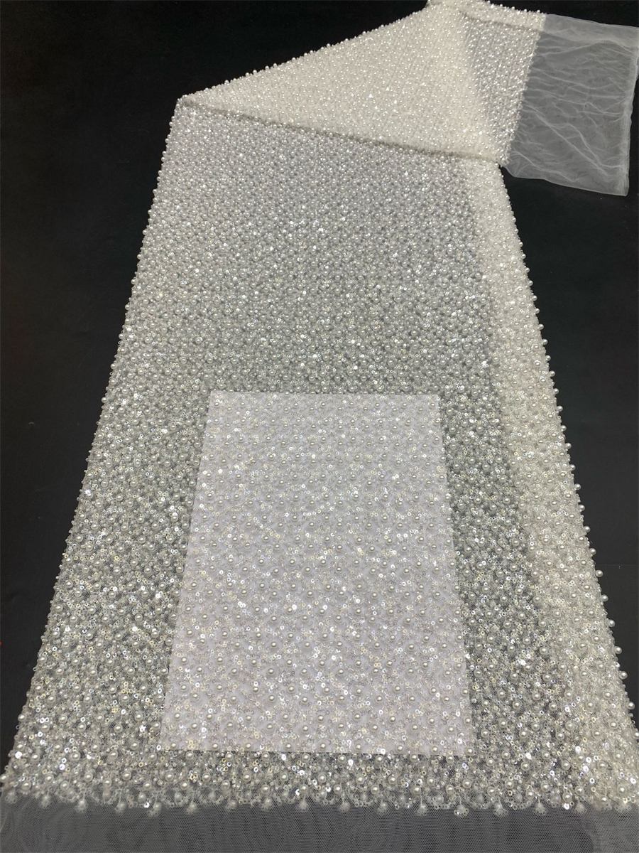 Beaded Tulle Fabric 5 Yards