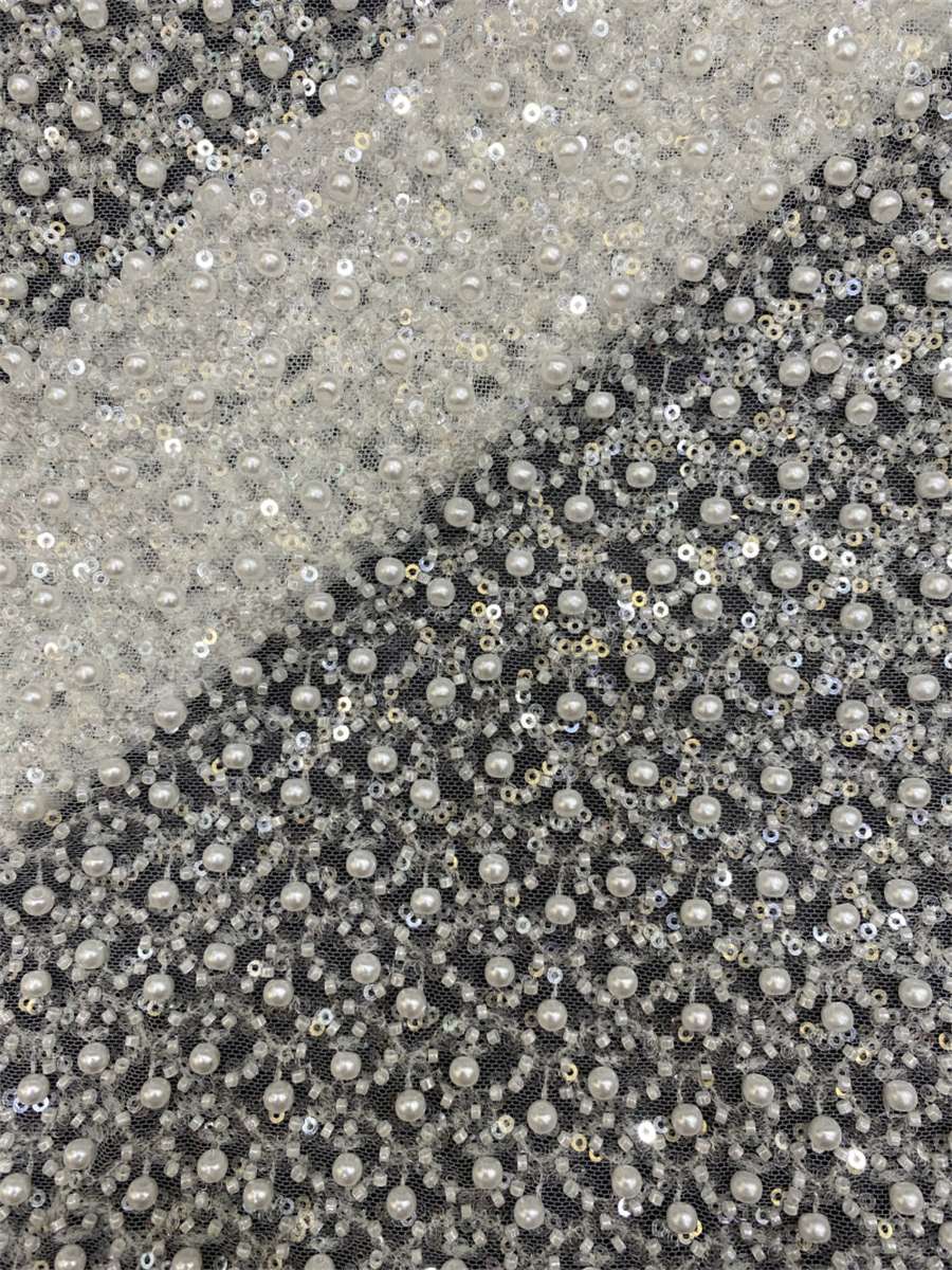 Beaded Tulle Fabric 5 Yards