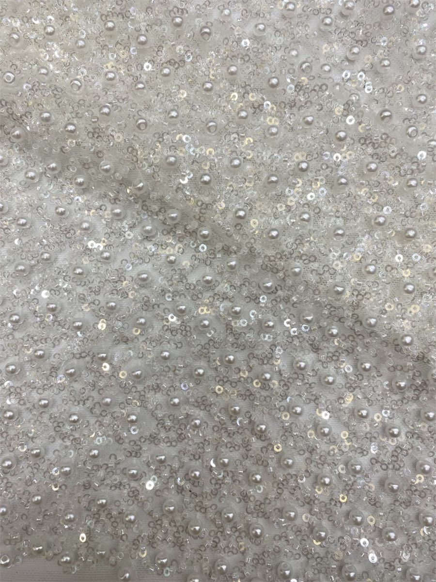 Beaded Tulle Fabric 5 Yards