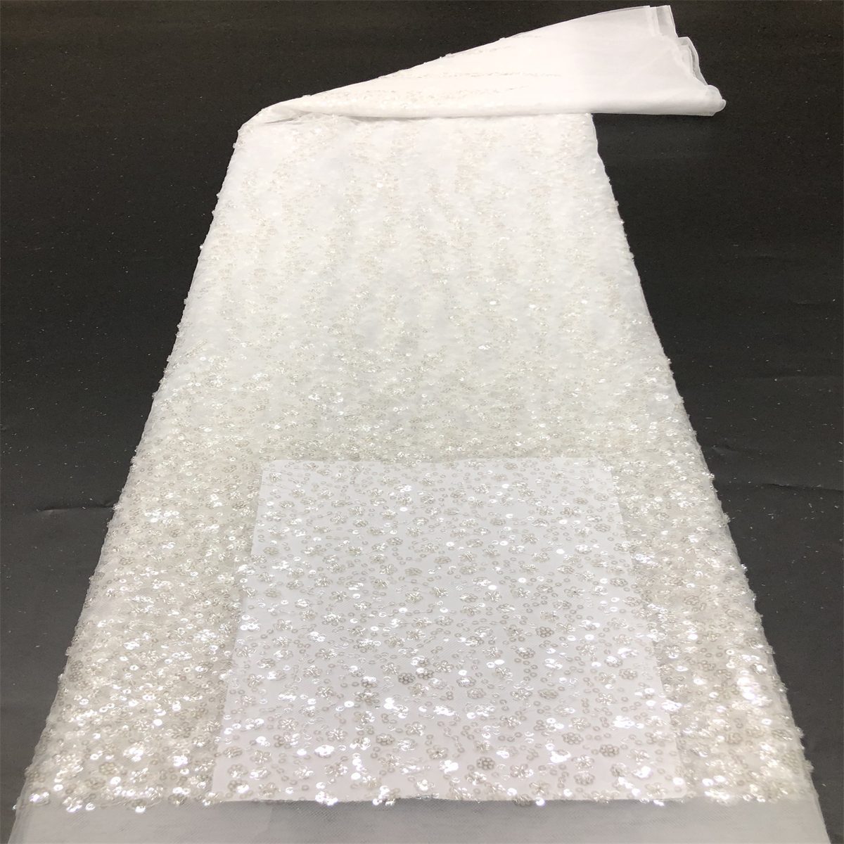 Beaded Tulle Fabric 5 Yards