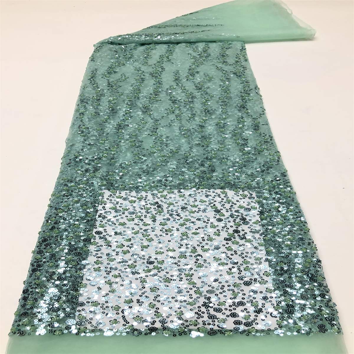 Beaded Tulle Fabric 5 Yards