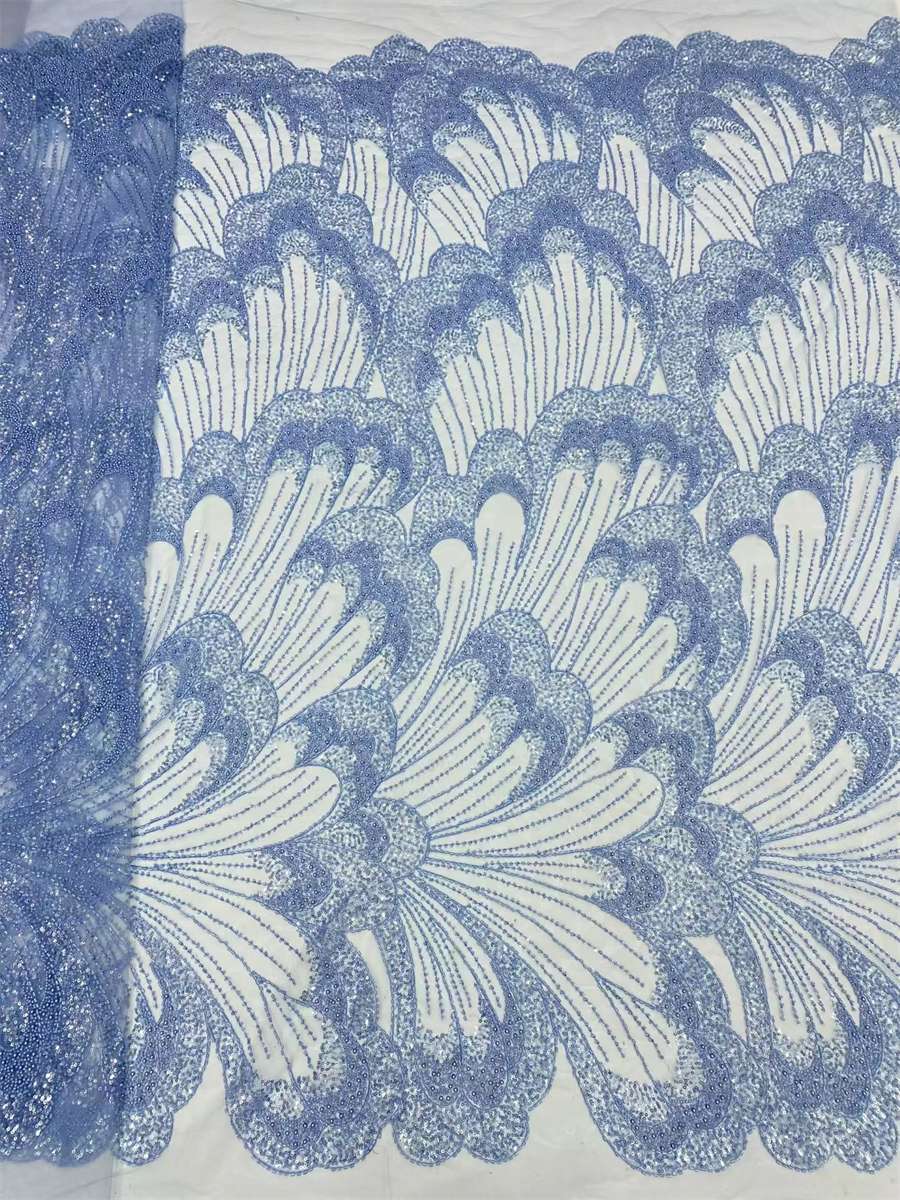 Beaded Fabric for Prom Dresses - 5 Yards, Embellished Tulle Fabric with Beads, Sequins, Pearls | NEW