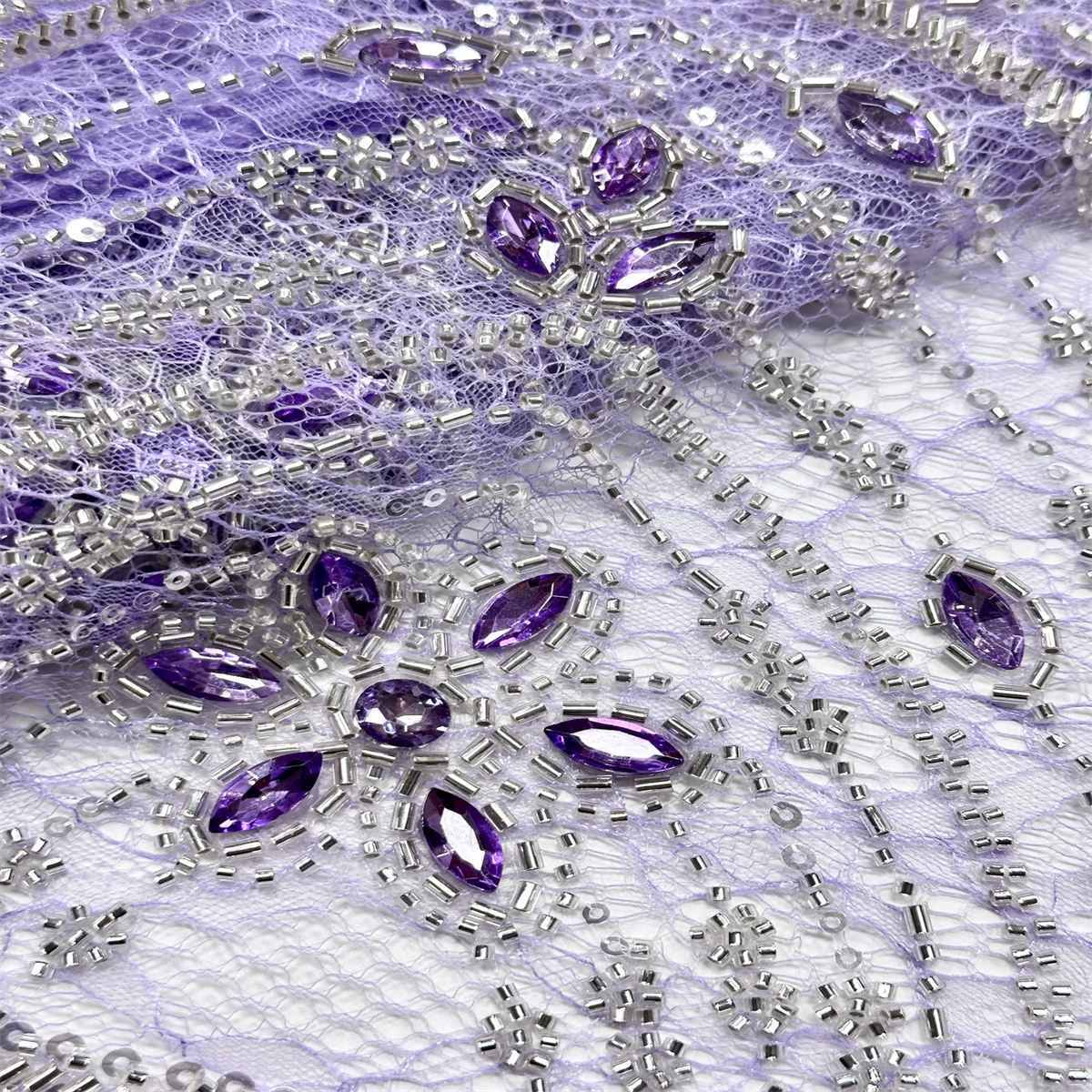 Beaded Lace Fabric L001