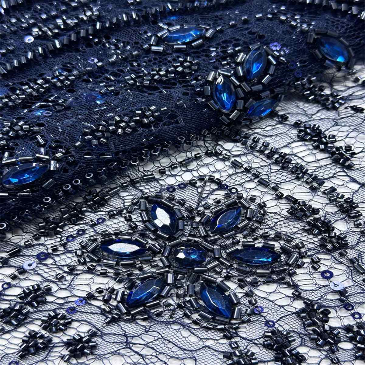 Beaded Lace Fabric L001