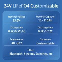 24V 110Ah Robot LiFePO4 Battery