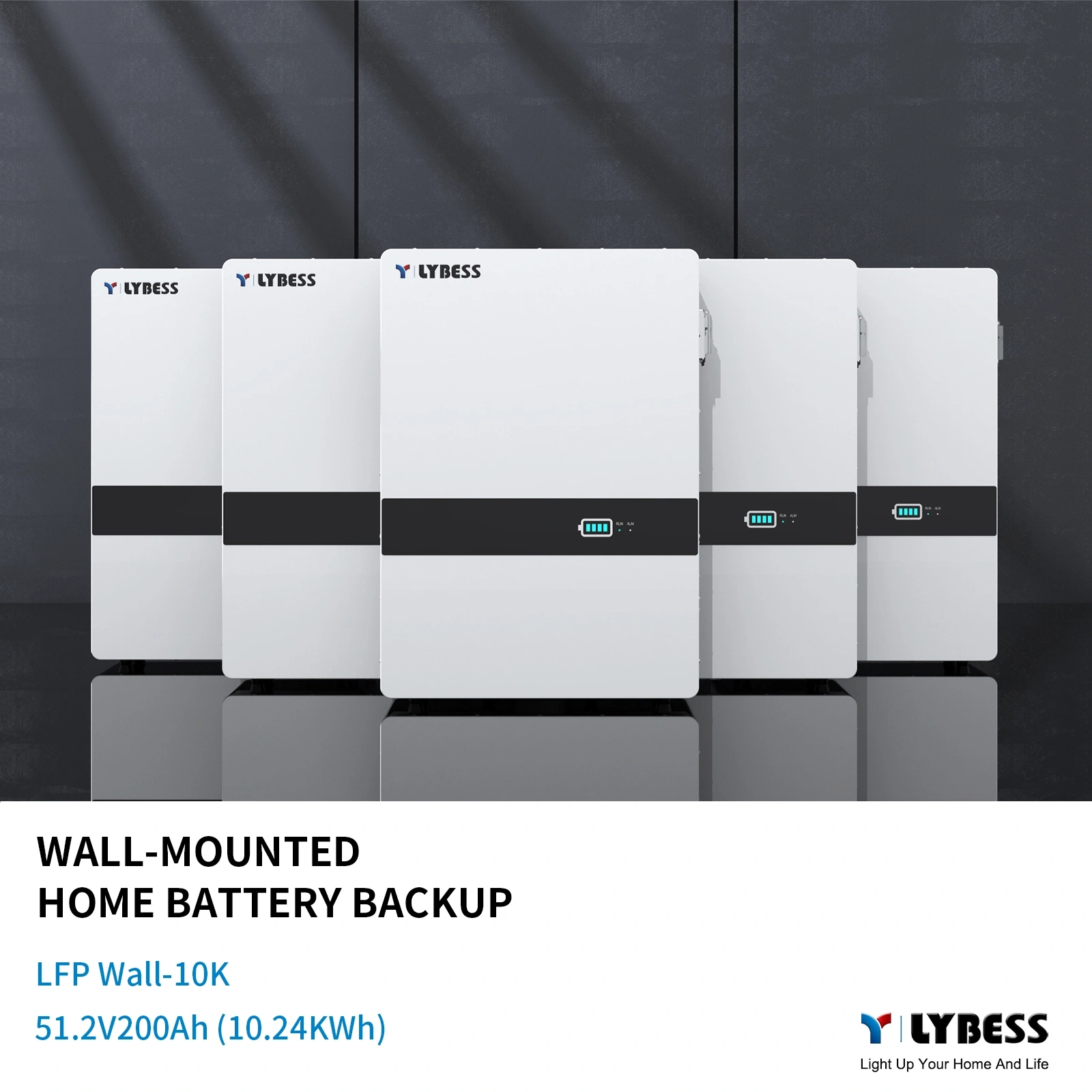 48V 200Ah Wall-mounted Battery (10Kwh)