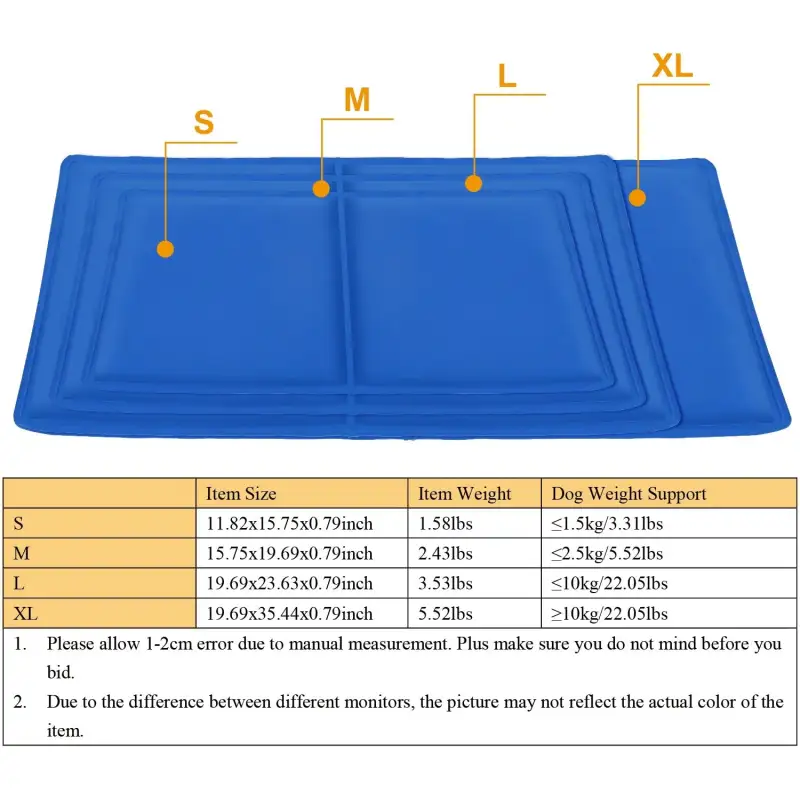 Pet Dog Cooling Mat Pressure Activated Gel Self Cooling Mat Pad Pet Cooling Bed Mats Portable Pet Cooling Blanket XL Size
