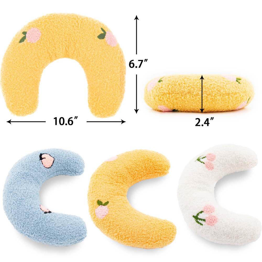 Cat Pillow, Small Pillow for Cat, Cat Blankets for Indoor, Pet Toy, Small Banana Donut Bed for Pets, Little Pillow for Cats No Heating Pad, Real Littles Fluffy Kittens Accessories for Pet Calming