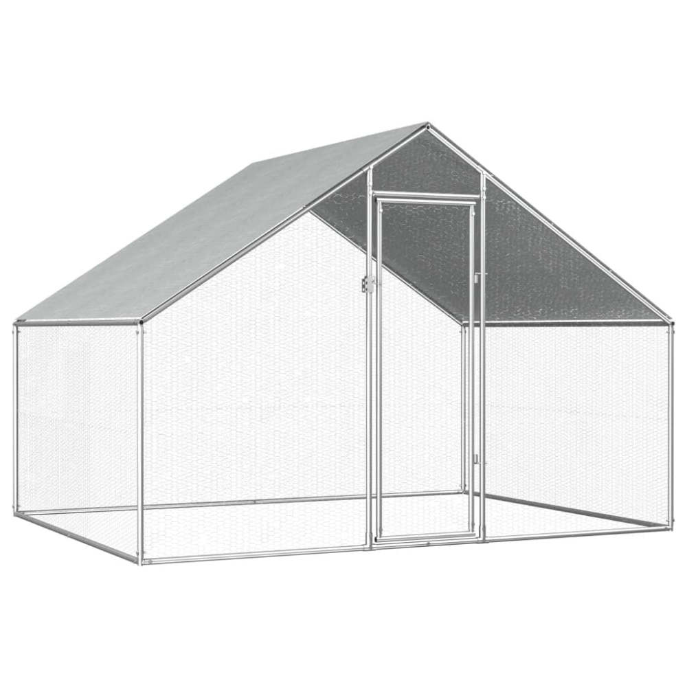 Outdoor Chicken Cage 9'x6.6'x6.3' Galvanized Steel